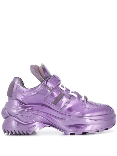 Maison Margiela Oversize Leather Sneakers In Purple