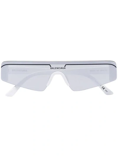 Balenciaga White Rectangle Sunglasses