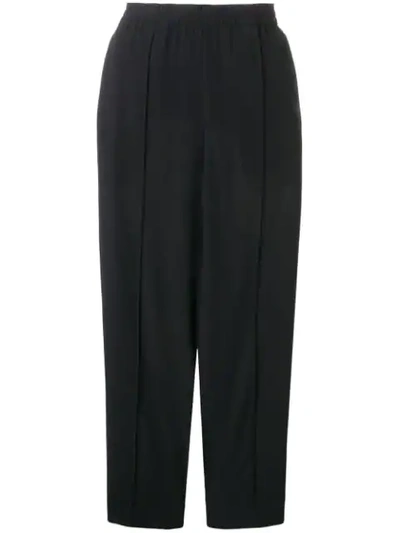 Joseph Exposed Seam Cropped Trousers In 0010 Black