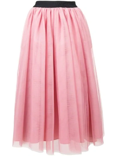 Msgm Tulle Midi Skirt In Pink