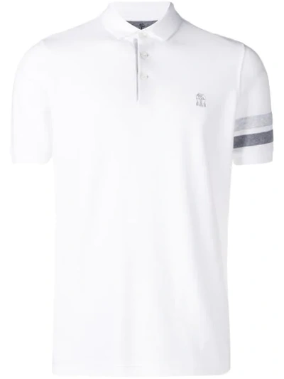 Brunello Cucinelli Monogrammed Polo Shirt In White