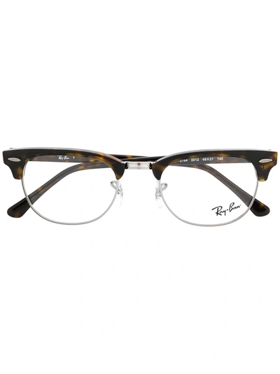 Ray Ban Ray-ban Round Frame Glasses - Braun In Brown