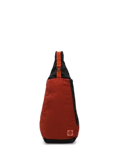 Stone Island One Shoulder Backpack In Red