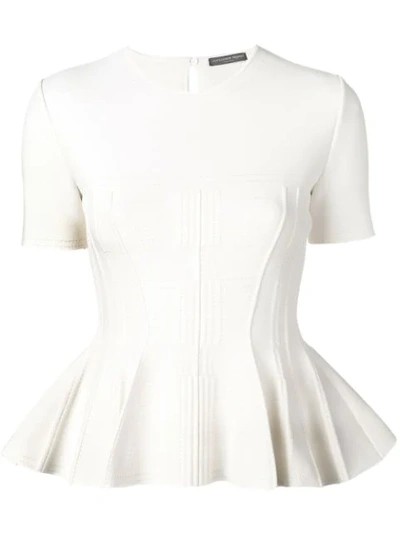 Alexander Mcqueen Pleated Hem Blouse In White