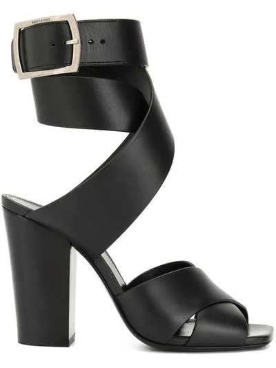 Saint Laurent Strappy Sandals In 1000 -nero