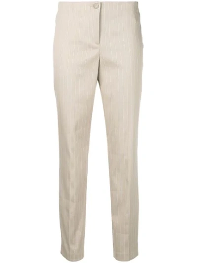 Cambio Striped Trousers In Neutrals