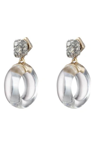 Alexis Bittar Domed Drop Circle Earrings In Clear