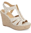 Michael Michael Kors Berkley Platform Wedge In Vanilla Faux Leather