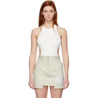 Alexander Wang T Alexanderwang.t White Swim Bodycon Bodysuit In 102 Offwht