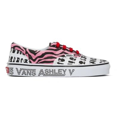 Ashley Williams Pink And White Vans Edition Era Trainers In Tiger/jugs