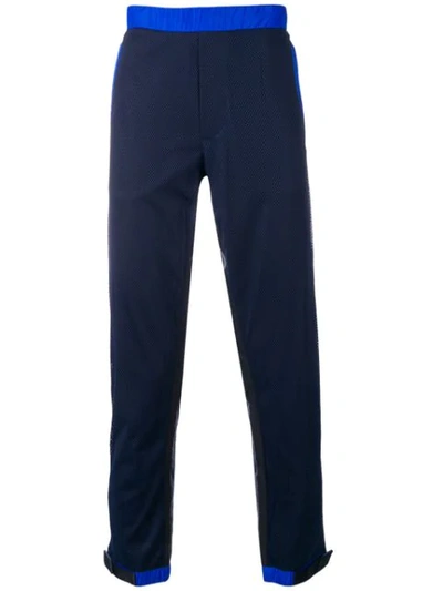 Prada Contrast Trim Track Trousers In Blue