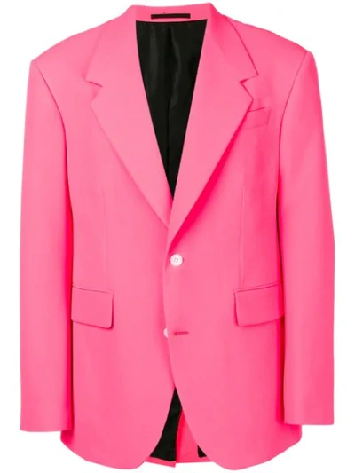 Versace Single Breasted Blazer In Pink