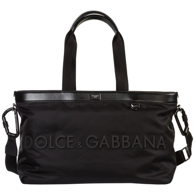 Dolce & Gabbana Logo Plaque Box Tote In Black