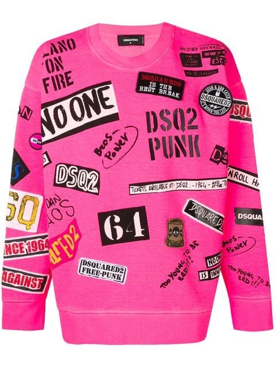 Dsquared2 Logo Stamped Sweatshirt In Pink