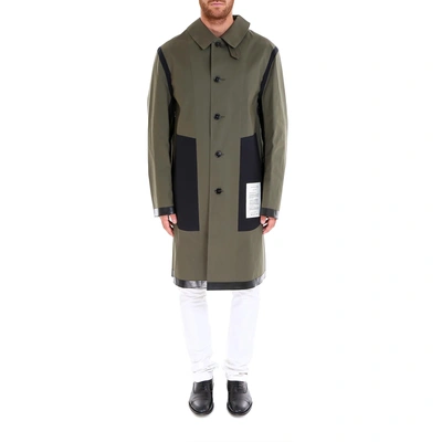 Mackintosh Button Front Raincoat In Green