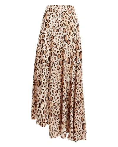 Aje Elvie Leopard Pleated Skirt In Multi
