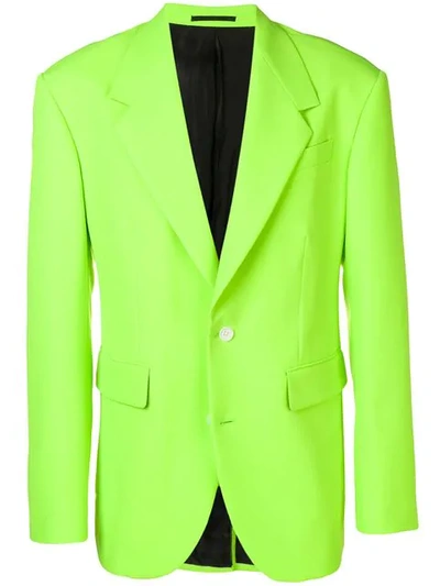 Versace Single Breasted Blazer In Green