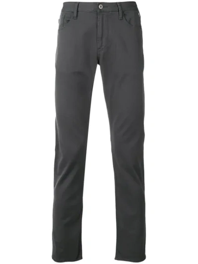 Emporio Armani Slim Fit Chino Trousers In Grey