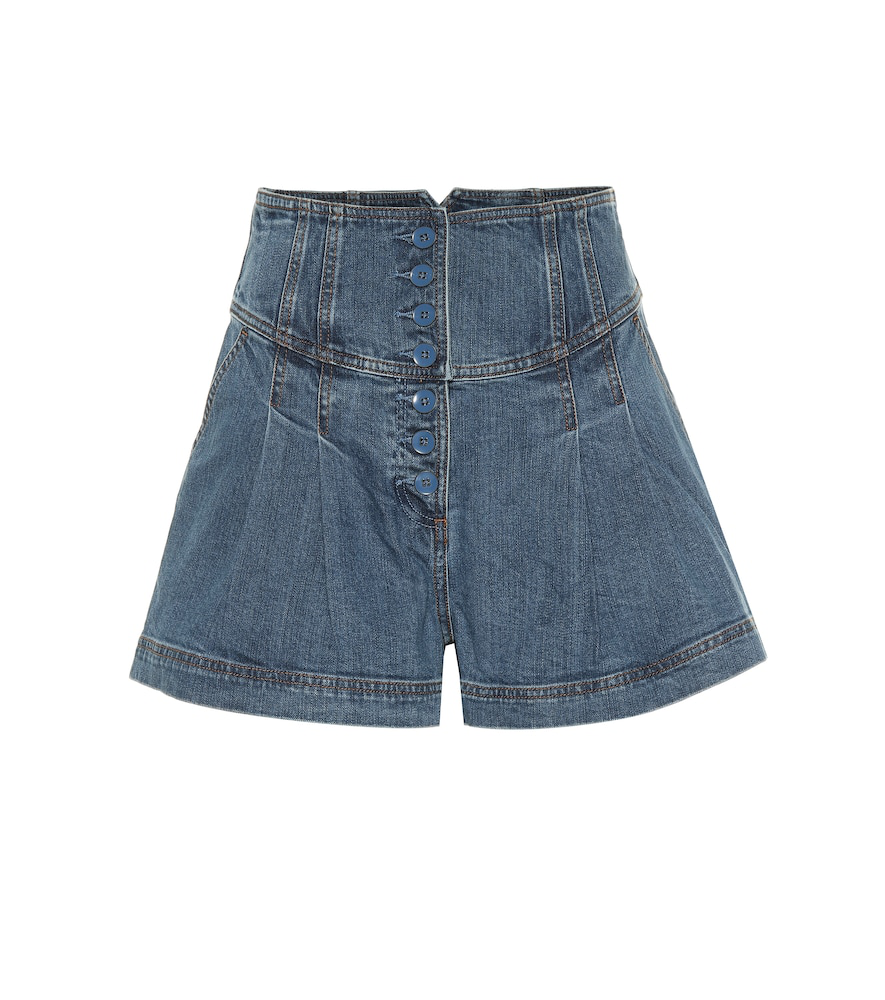 Ulla Johnson Cass Denim Shorts In Blue | ModeSens