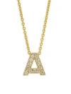 Roberto Coin Tiny Treasures Diamond & 18k Yellow Gold Initial Necklace In Initial A