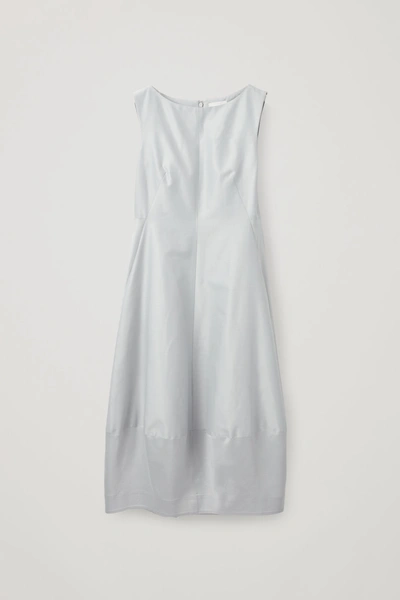 Cos Cotton-silk Cocoon Dress In Grey