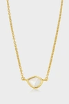 Monica Vinader Siren Mini Nugget 18k Yellow Gold & Moonstone Necklace In Y Gold