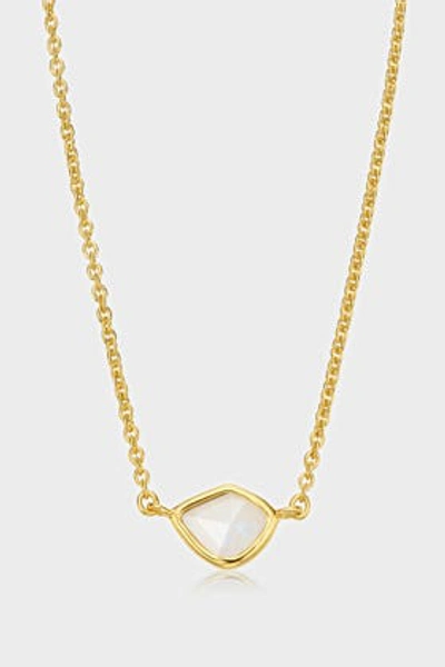 Monica Vinader Siren Mini Nugget 18k Yellow Gold & Moonstone Necklace In Y Gold
