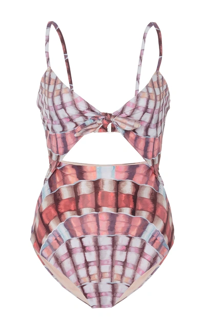 Mara Hoffman Shell Print Cutout Swimsuit | ModeSens