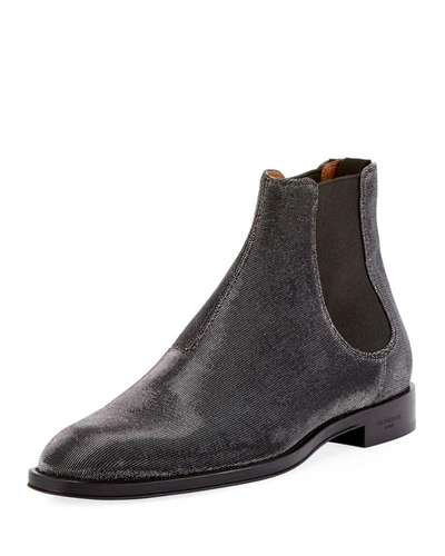 Givenchy Rider Metallic Textured Chelsea Boot, Silver