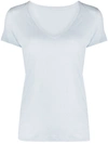 Majestic V-neck Semi-relaxed French Terry T-shirt In White