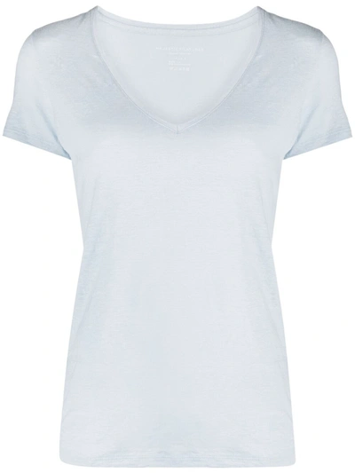 Majestic V-neck Semi-relaxed French Terry T-shirt In White