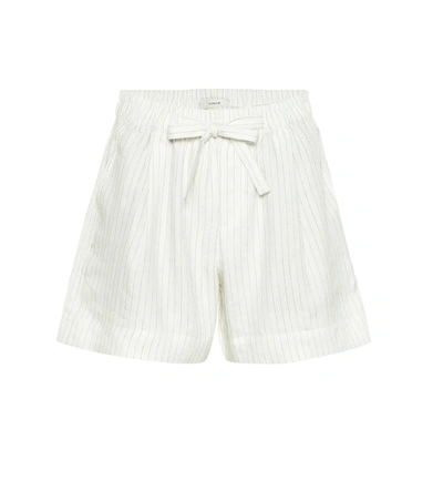 Vince Pencil-stripe Drawstring Shorts In White