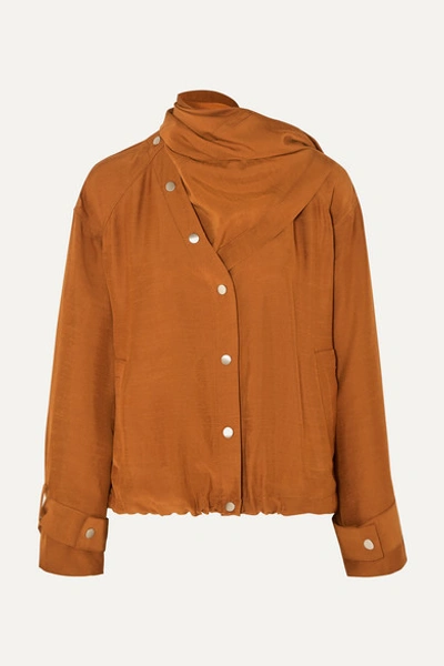 3.1 Phillip Lim / フィリップ リム Sateen Short Jacket With Removable Scarf In Brown