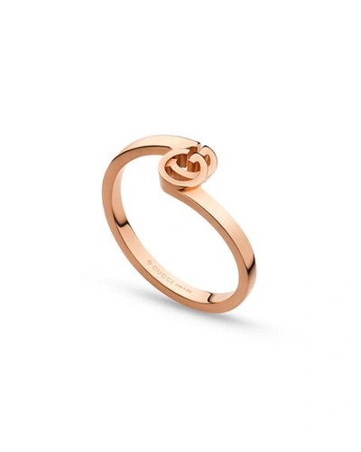 Gucci Running G Stacking Ring In 18k Rose Gold, Size 6.75