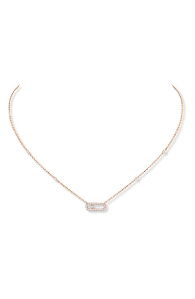 Messika Women's Move Uno 18k Rose Gold & Diamond Pendant Necklace In Rose Gold/ Diamond