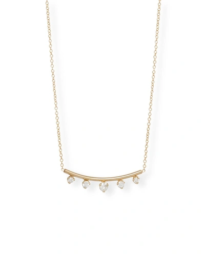 Zoë Chicco 14k Diamond Curved-bar Necklace In Gold