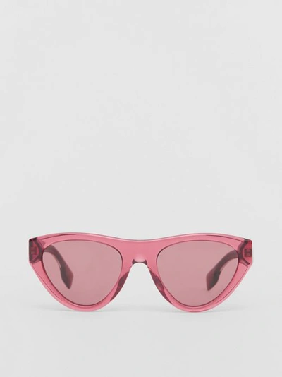 Burberry Triangular Frame Sunglasses In Cranberry