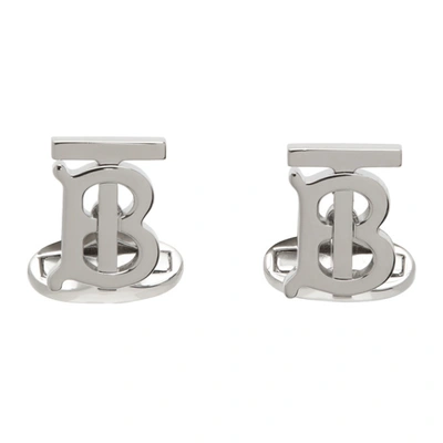 Burberry Monogram Motif Palladium-plated Cufflinks