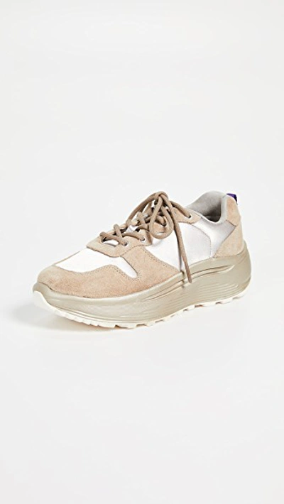 Eytys Jet Combo Exaggerated-sole Suede Trainers In Dune