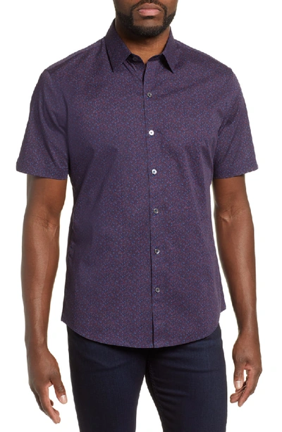 Zachary Prell Duncan Regular Fit Print Shirt In Purple