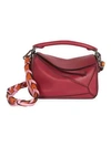 Loewe Mini Puzzle Leather Bag In Wine