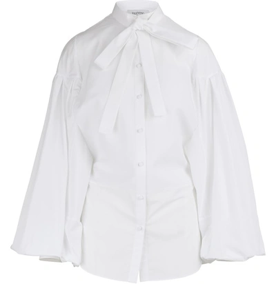 Valentino Techno-poplin Shirt In White