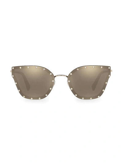 Valentino Women's Mirrored Butterfly Sunglasses, 59mm In Light Gold/gold Mirror