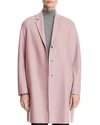 Harris Wharf Lightweight Wool Cocoon Coat In Rose