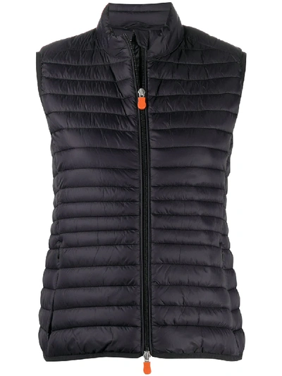 Save The Duck Quilted Packable Waistcoat In Black