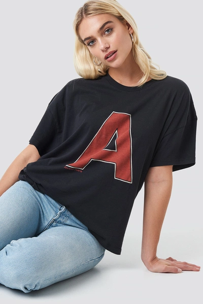 Abrand A Oversized Vintage Tee - Black In Faded Black