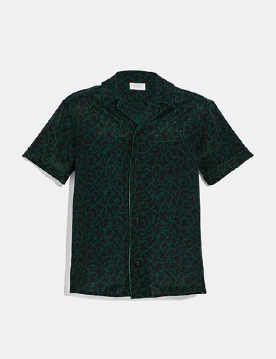 Coach Printed Pajama Shirt - Men's In Green Multi