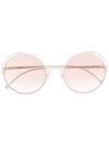 Fendi Pink Round-frame Sunglasses In White