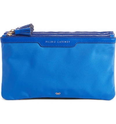 Anya Hindmarch Filing Cabinet Nylon Pouch - Blue In Majorelle Blue