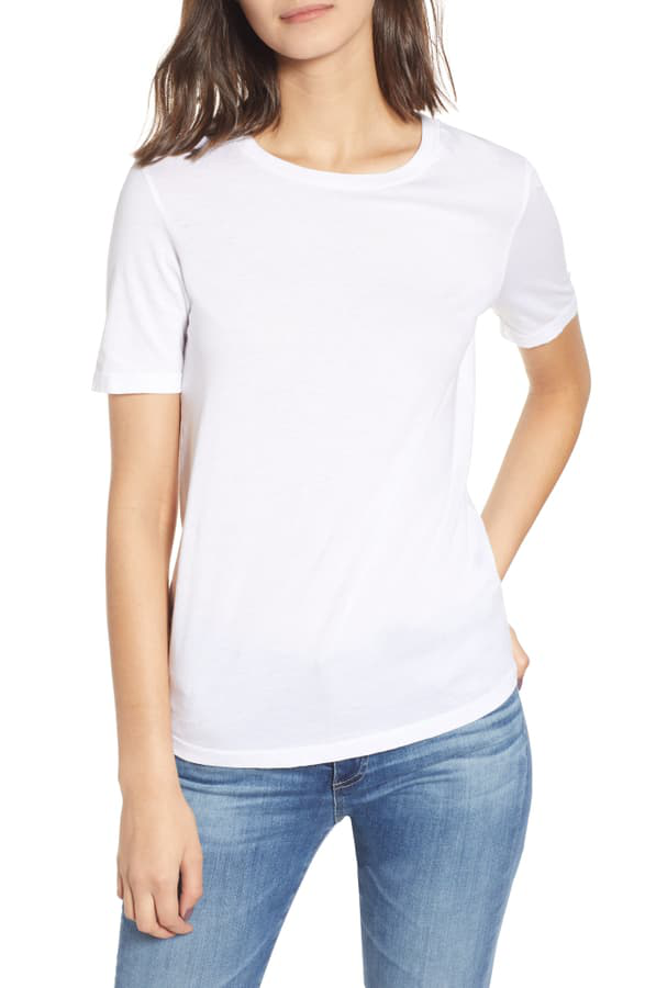 Ag Gray Boyfriend Tee In True White ModeSens